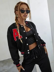 Letter Patched Varsity Jacket