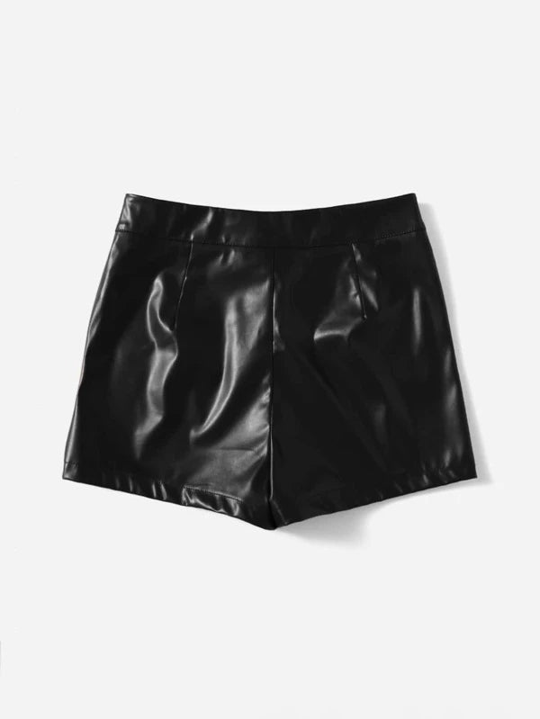 LUNE PU Leather Skinny Shorts