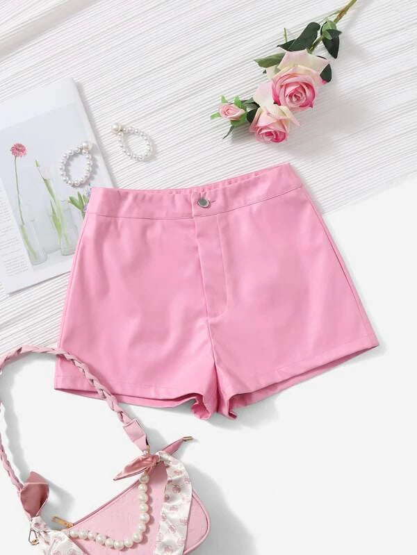 LUNE PU Leather Skinny Shorts