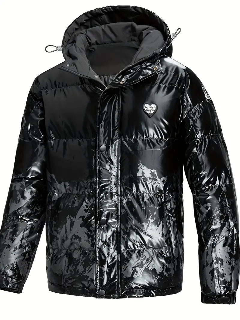Men's Warm Windproof Casual Padded Jacket, Fashion Loose Fit Hooded Jacket For Fall Winter Outdoor Activities