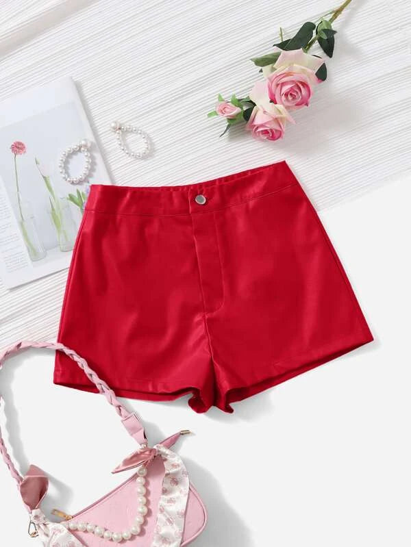 LUNE PU Leather Skinny Shorts