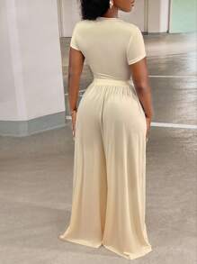Slayr Solid Crop Tee & Wide Leg Pants