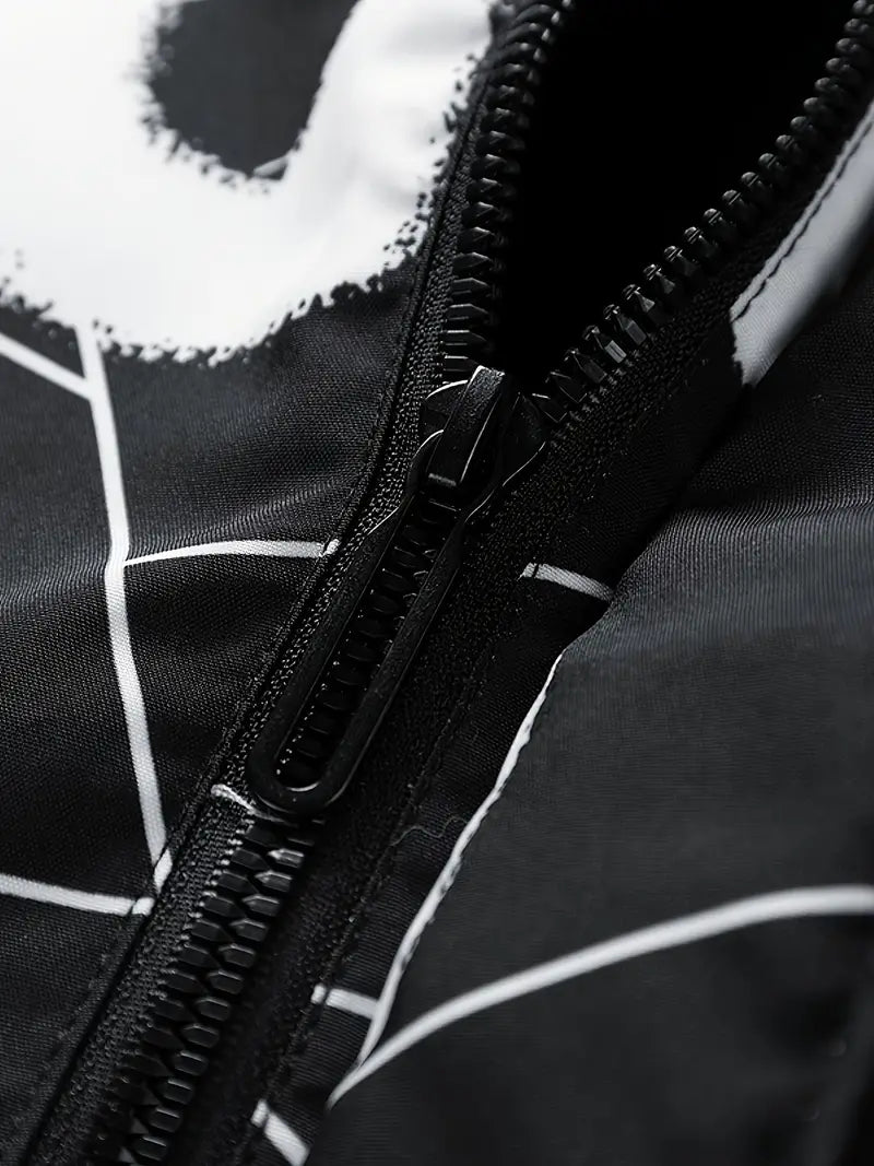 Men's Stylish Puffer Coat With Pockets, Casual Breathable Hooded Zip Up Long Sleeve Warm Top For City Walk Street Hanging Winter Outdoor Activity