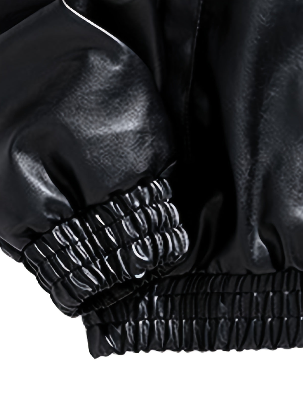 Men's Casual PU Leather Jacket, Chic Letter Print Stand Collar Street Style Jacket