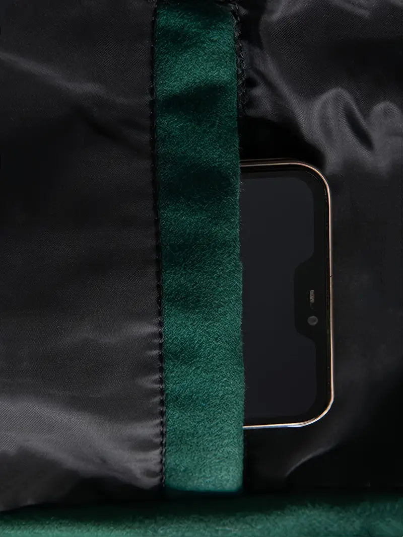 Fabric Stitch Varsity Jacket, Men's Casual Color Block Button Up Jacket For Spring Fall School Baseball