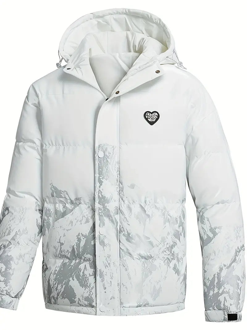 Men's Warm Windproof Casual Padded Jacket, Fashion Loose Fit Hooded Jacket For Fall Winter Outdoor Activities