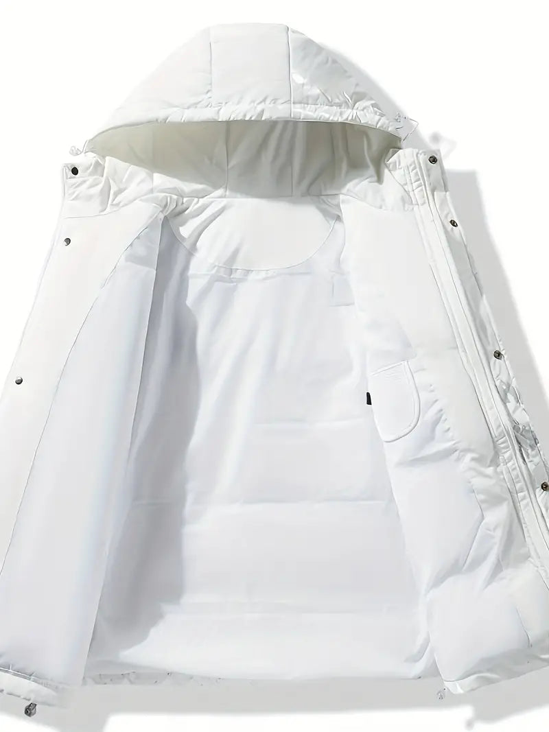 Men's Warm Windproof Casual Padded Jacket, Fashion Loose Fit Hooded Jacket For Fall Winter Outdoor Activities