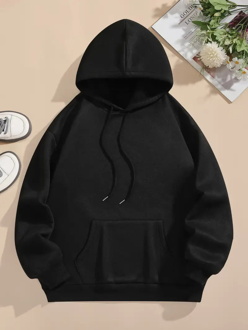 Graphic Print Hoodie, Drawstring Casual Hooded Sweatshirt For Spring & Fall, Women's Clothing