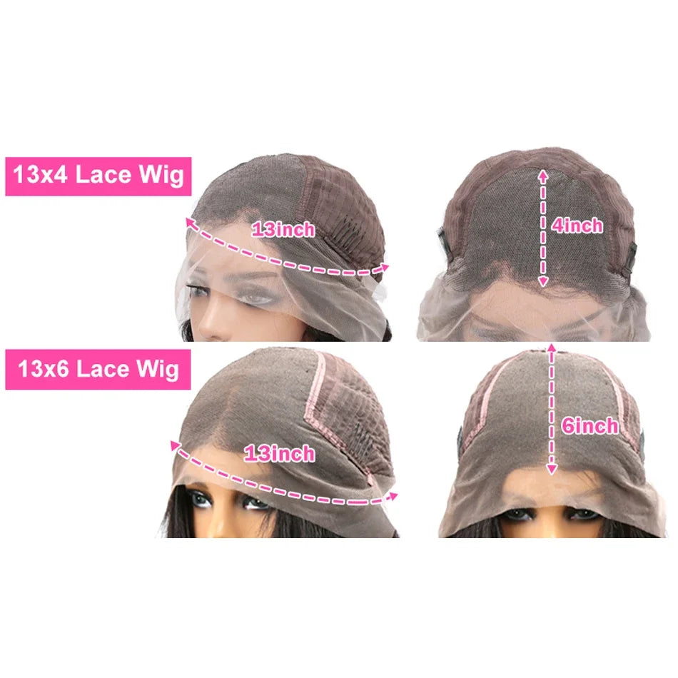 Bone Straight Bob HD Lace Wigs Human Hair Brazilian Preplucked 250 Density Transparent Lace Frontal Wig For Women