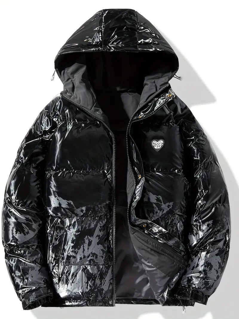Men's Warm Windproof Casual Padded Jacket, Fashion Loose Fit Hooded Jacket For Fall Winter Outdoor Activities