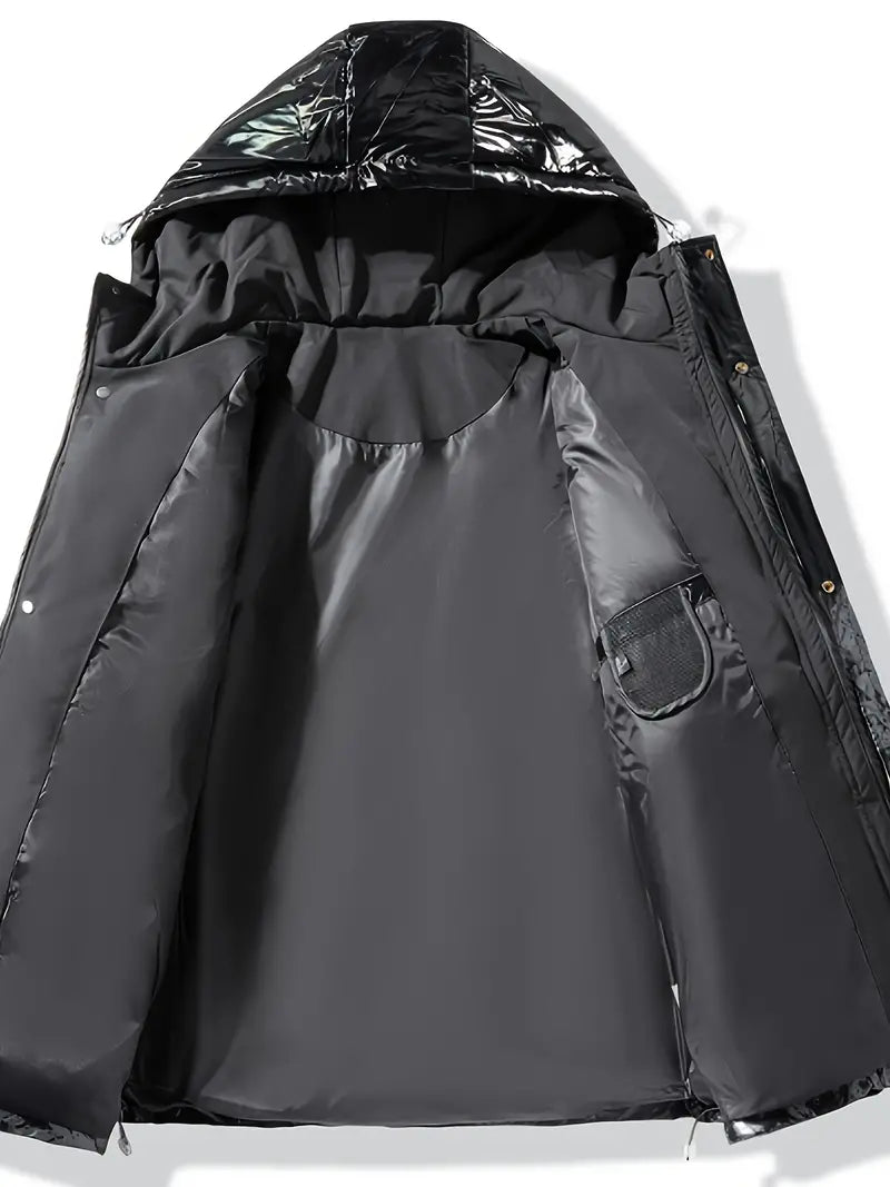 Men's Warm Windproof Casual Padded Jacket, Fashion Loose Fit Hooded Jacket For Fall Winter Outdoor Activities