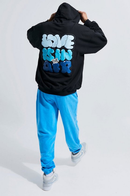 OVERSIZED LOVE IS IN THE AIR PUFF PRINT HOODIE