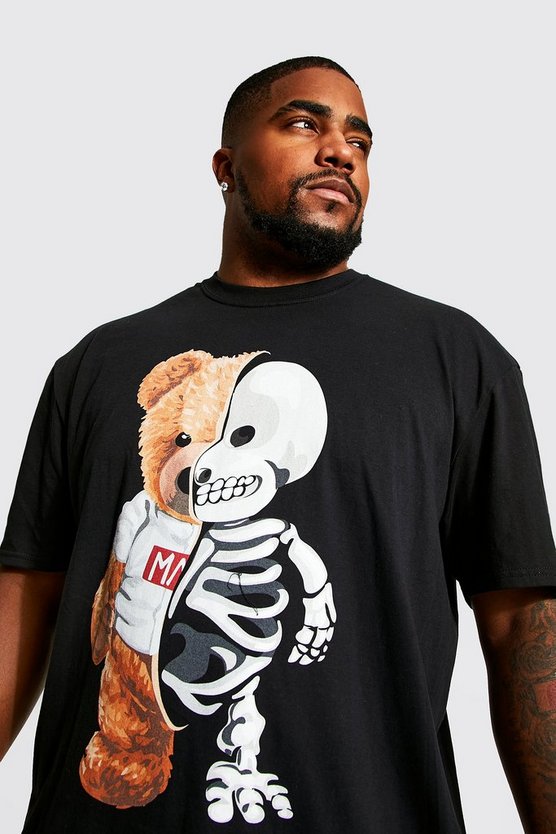 PLUS TEDDY SKELETON GRAPHIC T-SHIRT