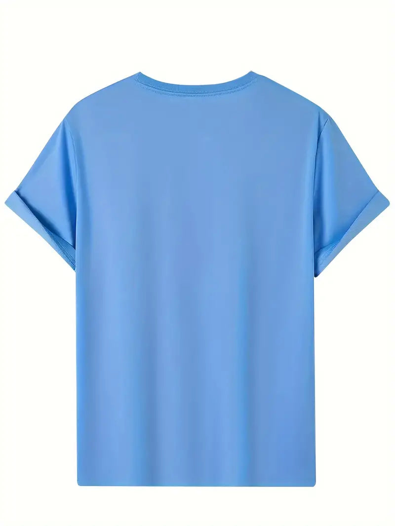 Masked Man Print, Men's Graphic T-shirt, Casual Comfy Tees For Summer, Mens Clothing